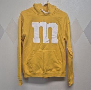 Jerzees Yellow Hoodie with White 'M' Logo M&M Hoodie